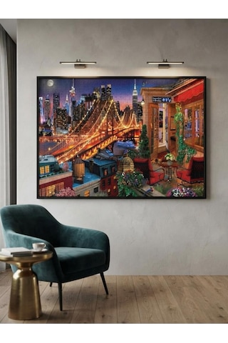 Londra Aslanı Ve Işıklar Altında İkili Set - 2 X 1000 Parça Manzara İkili Puzzle Seti
