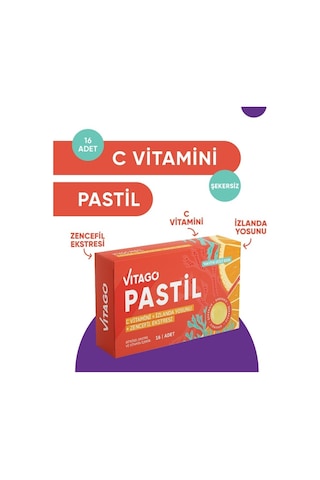 Vitago Vitamin C + İzlanda Yosunu + Zencefil Eki 16 Pastil