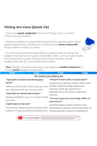 Su Arıtma Cihazı Ara Vana Fitting 10 Adet