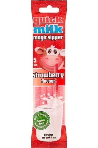 Quick Milk Çilekli Süt Aromalı Pipet 5 x 6 G