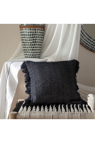 Clae Dekoratif Yastık Natural/marin Mavi