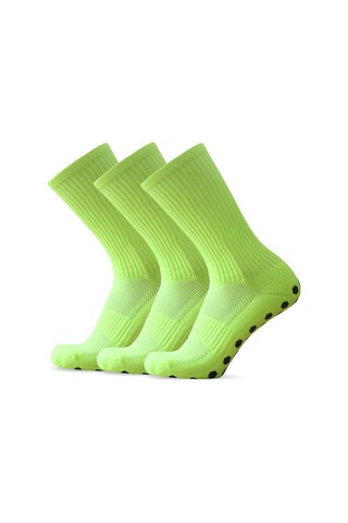 Tenfowee Yeşil 3'lü Paket Futbol Çorapları - Konforlu, Nemi Emici, Kaymaz Altı Polyester Spandex Yeşil