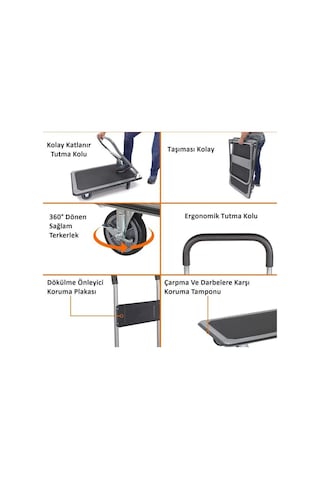 Duffmart PR2330 Pro Katlanır Paket Taşıma Arabası 300 KG