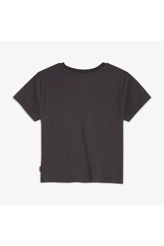 Converse Classic Kadın Slim Fit Baskılı Siyah T-shirt Gri