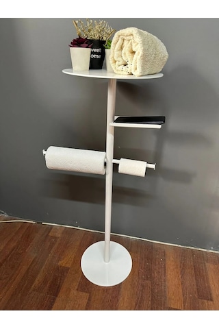 lyla concept Lisa Plus Banyo Organizeri,tuvalet Kağıtlık, Havluluk Beyaz Beyaz