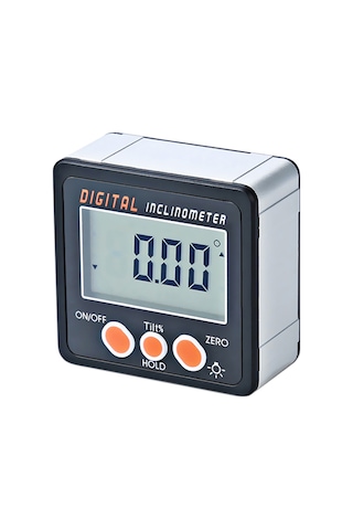 Maiyame Alüminyum Kasa Dijital Eğim Ölçer 0-360 Hassas Açı Ölçümü Tek Taraflı Mıknatıslı Pil Dahil Değil