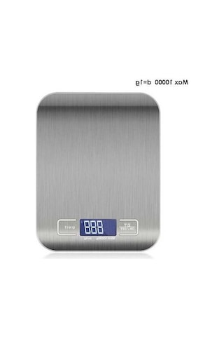 Novahub 5/10kg Elektronik Mutfak Terazisi, Lcd Ekranlı, Paslanmaz Çelik, Dijital Gıda Tartısı, Diyet Ve Diyet Denge Terazileri Gümüş