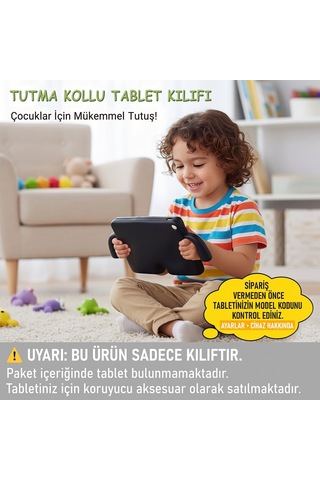 Caseonn Samsung Galaxy Uyumlu Tab S5e T720 / Tab A8 X200 Kılıf Tutma Kollu Silikon Mavi Diğer
