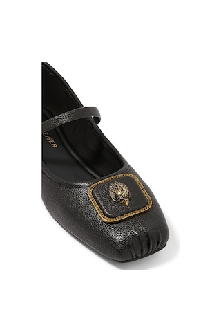 Kurt Geiger Pimlico Deri Lüks Stil Kadın Babet Siyah
