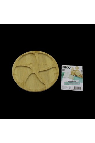 Hubrendy Tedarik Bambu 5 Bölmeli Yuvarlak Servis Tepsisi 20 X 1.4 Cm 1456034