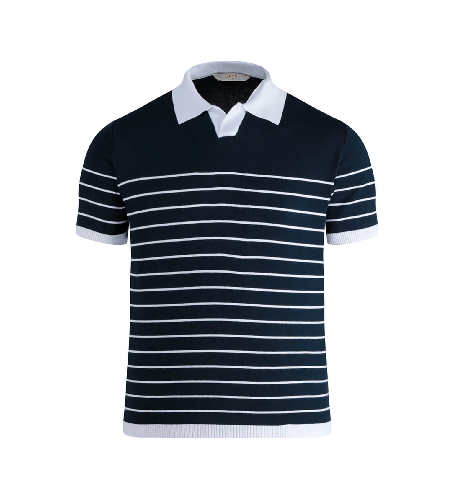 Hatemoğlu Lacivert Regular Fit Apaş Yaka Pamuklu Tişört 659126