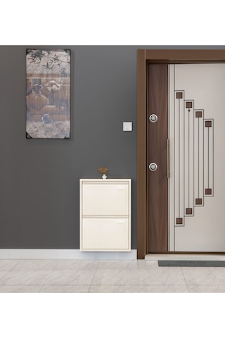 Kaser Metal 2 Li Metal Ayakkabılık Krem