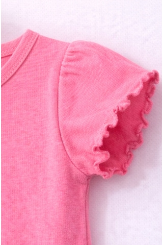 For My Baby Fitilli Kumaş 2 Li Kız Bebek Takım Şortlu Yazlık Pembe2