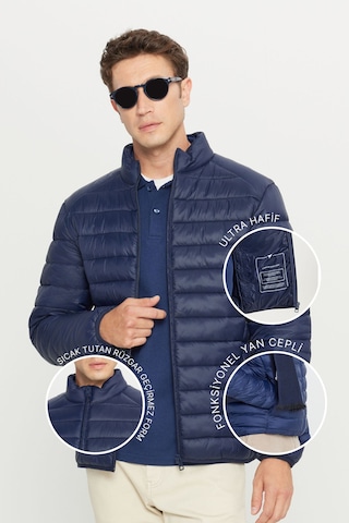 Ac&Co / Altınyıldız Classics Standart Fit Normal Kesim Dik Yaka Erkek Mont - Lacivert