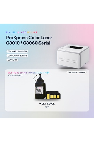 Samsung Uyumlu Clt-k503l Toner Tozu + Çip Siyah 150gr / Proxpress C3010 / C3060