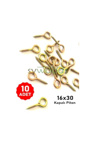 Kapalı Piton Vida 16x30 10 Adet Halkalı Vida 24 Mm Vida
