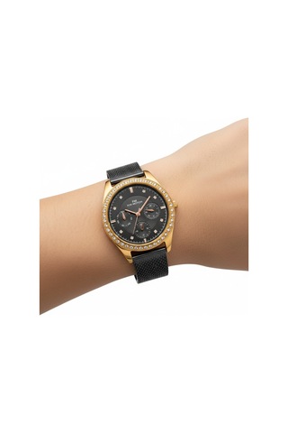 For Motion Kadın Kol Saati Altın Renk, Siyah Kadran - Fm.b01320h.01, 2 Yıl Garantili Altın