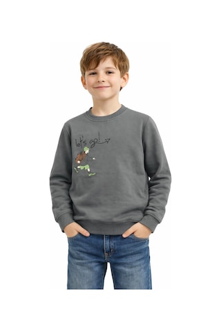Baglan Erkek Çocuk Önü Arkası Baskılı Sweatshirt Bgl-st05243 Yeşil