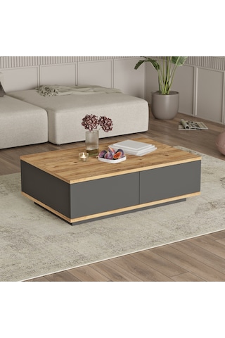 Robin Home Loft Orta Sehpa 2 Kapaklı Çam-antrasit