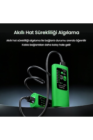 Veggieg V-e112 Çantalı Kablo Bulucu Ve Poe Destekli Ethernet Ağ Kablosu Test Cihazı
