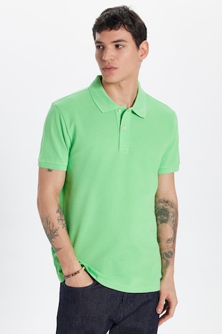 Tudors Erkek Slim Fit Dar Kesim %100 Pamuk Yeşil Polo Yaka Tişört-32766 Yosun Yeşili