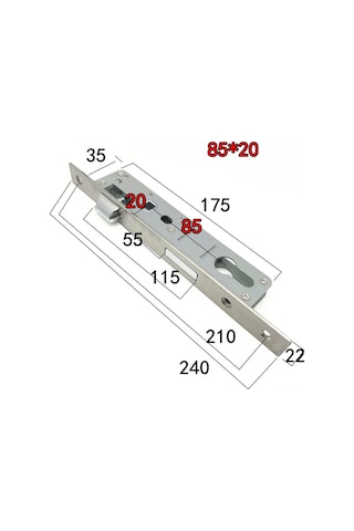 Geeroyoo Ahşap Ve Alüminyum Kapılar İçin 35mm-50mm Tek Noktalı Çinko Alaşımlı Kilit Gövdesi, 8520 Model