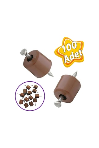 Çivili Raf Pimi Duvar Dolap Mobilya Pimi Sert Plastik Raf Tutucu Kahverengi 100 Adet Tekli 1 Paket
