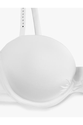 Koton Regular Fit Taş Detaylı Destekli Ekstra Dolgulu Bridal Maximizer Sütyen Beyaz 6slk10025mk