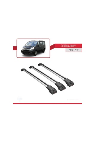 Citroen Jumpy 2007-2017 Arası İle Uyumlu Ace-1 Ara Atkı Tavan Barı Gri 3 Adet Bar