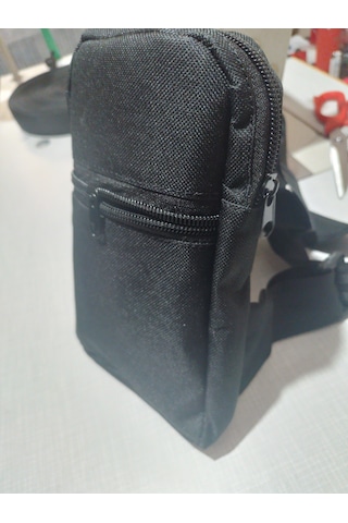 Dikey Slim Fit Telefon Ve Cüzdan Çantası 2 Bölmeli Ayarlanabilir Askılı Su Itici 600d Kumaş Emre Çanta Dikim Evi Siyah