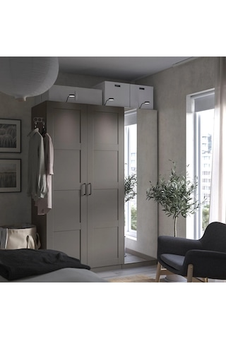 Ikea Koyu Gri Modern Kapaklı Gardırop 150x60x201 Cm
