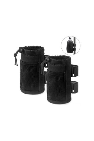 Qingmipy Sıcaklık Koruyucu Su Şişesi Tutucu, Çıkış Delikli, Ağızlı Cep, Bisiklet/bebe Arabası/engellere Uygun, Siyah, 17.5x8.3cm Çok Renkli