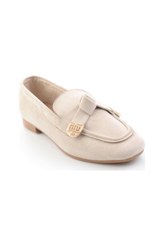 Bambi Bej Kadın Loafer Ayakkabı K01688011572 Bej