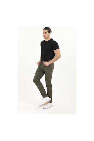 Tom Free Store Erkek Likralı Esnek Yumuşak Dokulu Pamuklu Chino Pantolon Haki