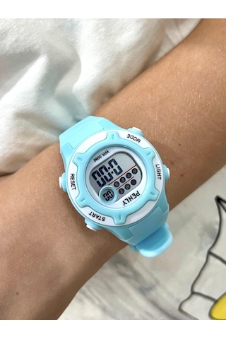 Penly Su Geçirmez Dijital Çocuk Kol Saati 8203 Model Açık Turkuaz +4 Renk Kronometre-alarmlı 5atm