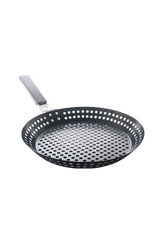 Pazly Yapışmaz Metal Katlanır Ahşap Saplı Izgara Tava H33818, Çok Renkli Çok Renkli