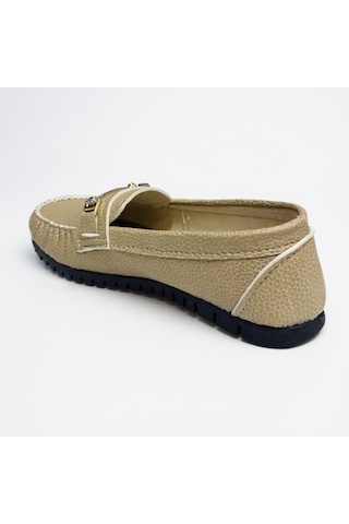 Dosa Shoes Kadın Babet Taba Zincir Tokalı Hafif Rahat Taban Şık Günlük Ayakkabı Vizon