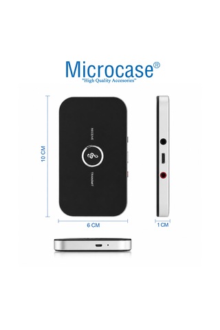Microcase Bluetooth 5.0 2 Si 1 Arada Ses Verici & Alıcı Adaptör Tx/rx Aux Kablosuz Müzik Aktarıcı Al5778