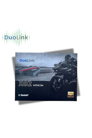 DuoLink X02 İnterkom Bluetooth 6 Kişi Grup Motosiklet Kulaklık Müzik Paylaşımı Kask Intercom Sesli Yanıt