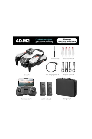 Delux Serisi Kumandalı Seyyar Eğlence M2 Hd Kameralı Katlanabilir Drone Ekranlı Kumanda