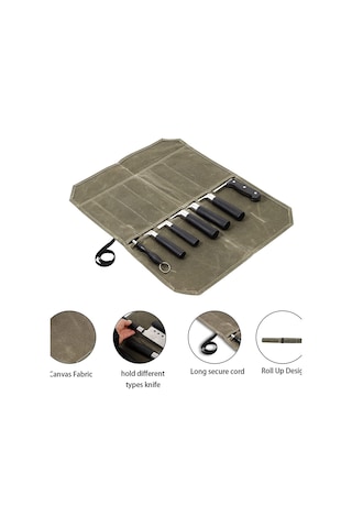 Islak Balmumu Tuval Bıçak Saklama Çantası Şef Piknik Kamp Barbekü Taşınabilir Saklama Çantası Şef Çantası Ordu Yeşili Tuval 1 20kg Tuval 1