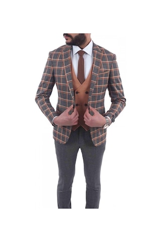 Jan Carlucci Kombinli Slimfit Drop 6 Takım Elbise (477094577) Koyu Gri