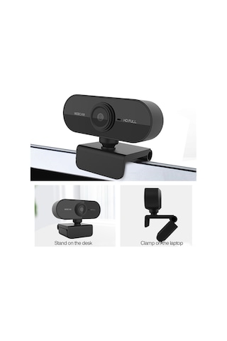 Ranyeek Siyah 1080p Usb 2.0 Webcam, Mikrofonlu, 1.3m Kablolu, Klips Montaj, Plug&play - Video Konferans, Ders, Canlı Yayın İçin