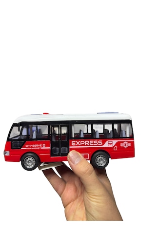 Kırmızı Mini Ekspres Otobüs Oyuncağı Kırmızı