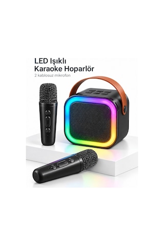 Led Işıklı Bluetooth Karaoke Hoparlör Seti Standart