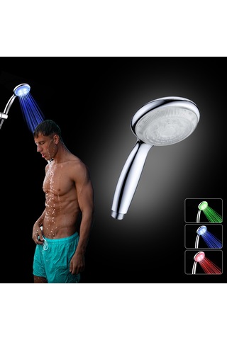 Qingmipy "su Sensörlü Led Duş Başlığı - Renk Değiştiren Ve Sıcaklık Gösteren Banyo Aksesuarı" Gümüş