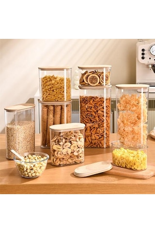 Hava Geçirmez Gıda Saklama Kabı Kapaklı Kapalı Kavanoz Büyük Kapasiteli Bpa İçermez Diğer