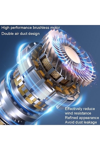 Tongxida Suıtu St-6671 Kablosuz Araç Süpürgesi Siyah Profesyonel Yüksek Güçlü Performanslı