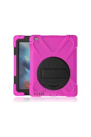 Apple iPad Uyumlu, 2/ipad 3/ipad 4/shockproof 3 Katmanlı Standlı Zırh Kılıf- 5775