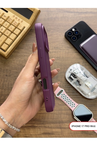 Apple iPhone 17 Pro Max Uyumlu Kamera Korumalı Darbeye Dayanıklı Renk Atmayan Keep Silikon Kılıf Mor